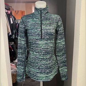 Nike Green and Black Patterned Dri-Fit Workout Jacket